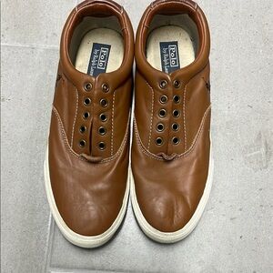 Polo by Ralph Lauren Men's Brown Leather Sneakers
